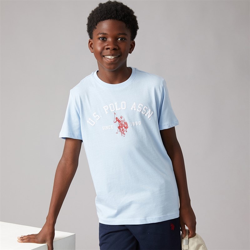 U.S. POLO ASSN. Boys Signature Arch T-Shirt Chambray Blue