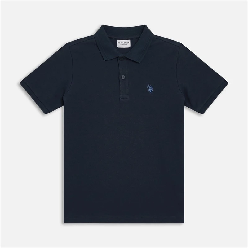 U.S. POLO ASSN. Boys Twill Texture Polo Shirt Dark Sapphire Navy/Moonlight Blue Dhm