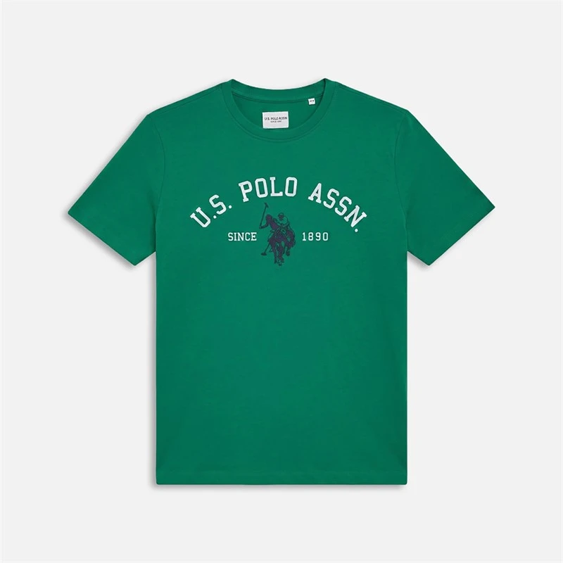U.S. POLO ASSN. Boys Signature Arch Print T-Shirt Lush Meadow