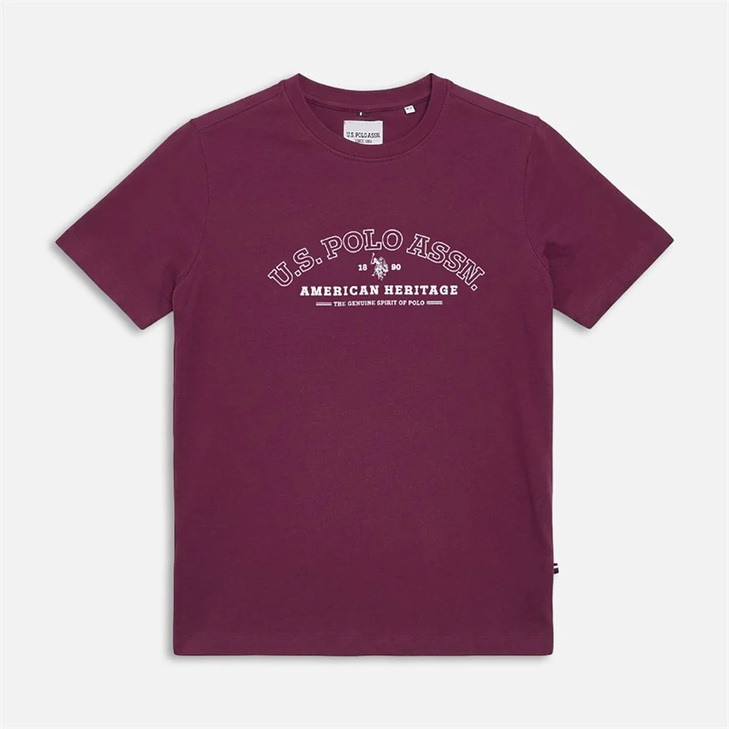 U.S. POLO ASSN. Boys Heritage Graphic Print T-Shirt Grape Wine