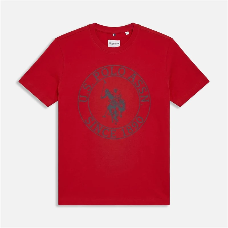 U.S. POLO ASSN. Boys USPA Circle Print T-Shirt Haute Red