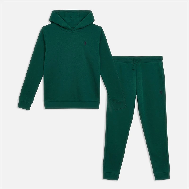 U.S. POLO ASSN. Boys DHM Hoodie And Joggers Tacksuit Rain Forest