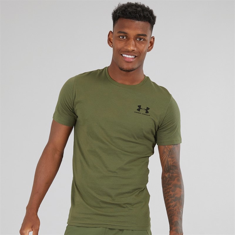 Under Armour Mens UA Sportstyle Left Chest Short Sleeve T-Shirt Marine OD Green/Black