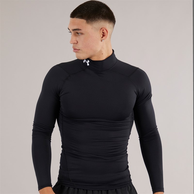 Under Armour Mens UA Cg Cold Gear Armour Compression Mock Black/White
