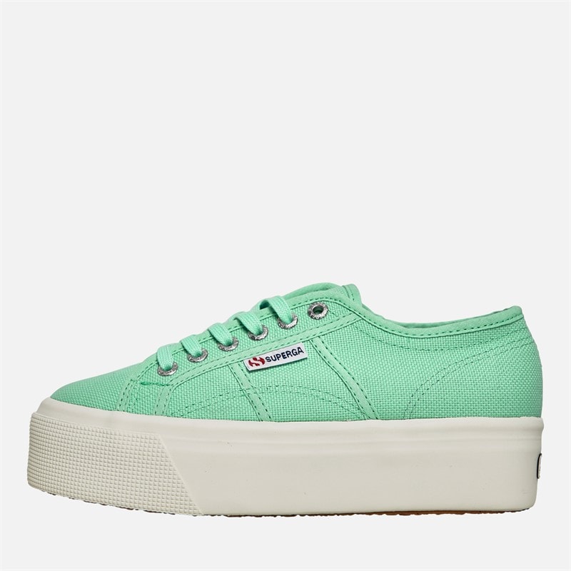 Superga Womens 2790 Cotw Linea Up And Down Canvas Trainers Green Water/Avorio