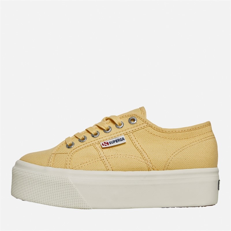 Superga Womens 2790 Cotw Linea Up And Down Canvas Trainers Light Yellow/Avorio