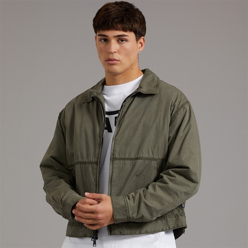 Vans Mens Cotton Poplin Station Jacket Obsidian Fern