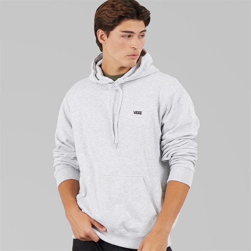 Vans Mens Left Chest Logo Loose Fit Hoodie Light Grey Heather