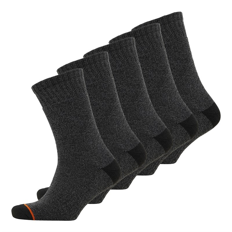 WEATHERPROOF Mens Five Pack Thermal Crew Socks Black