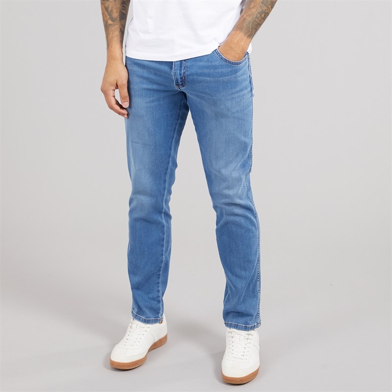 Wrangler Mens Texas Slim Jeans Light Visual