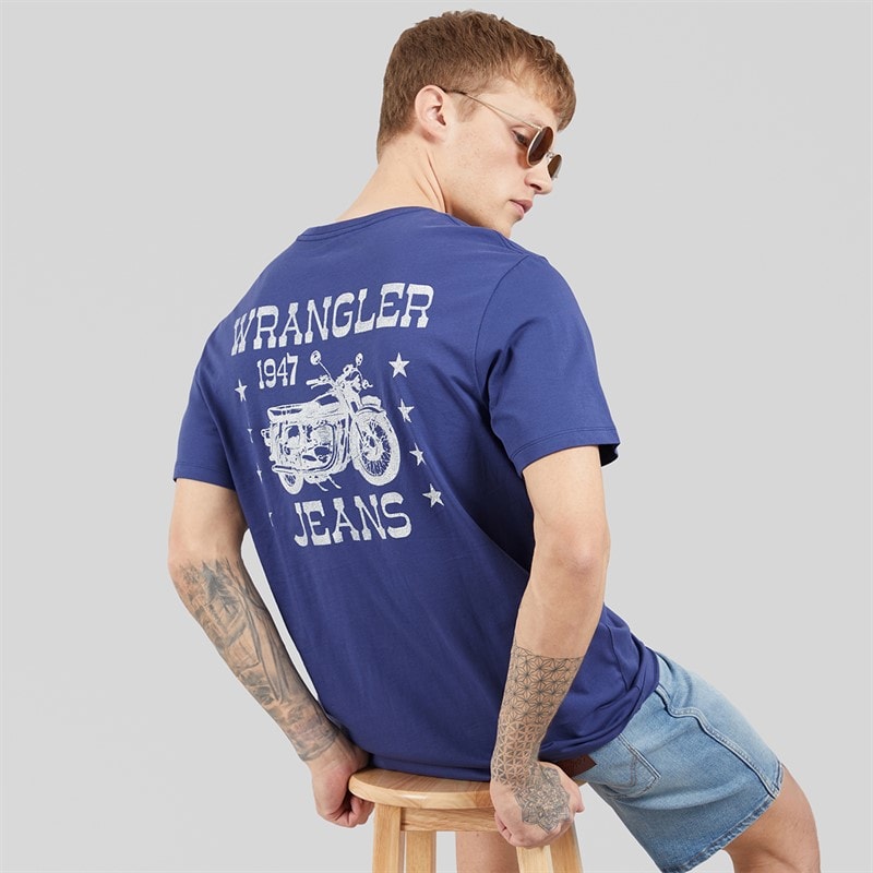 Wrangler Mens Graphic T-Shirt Navy