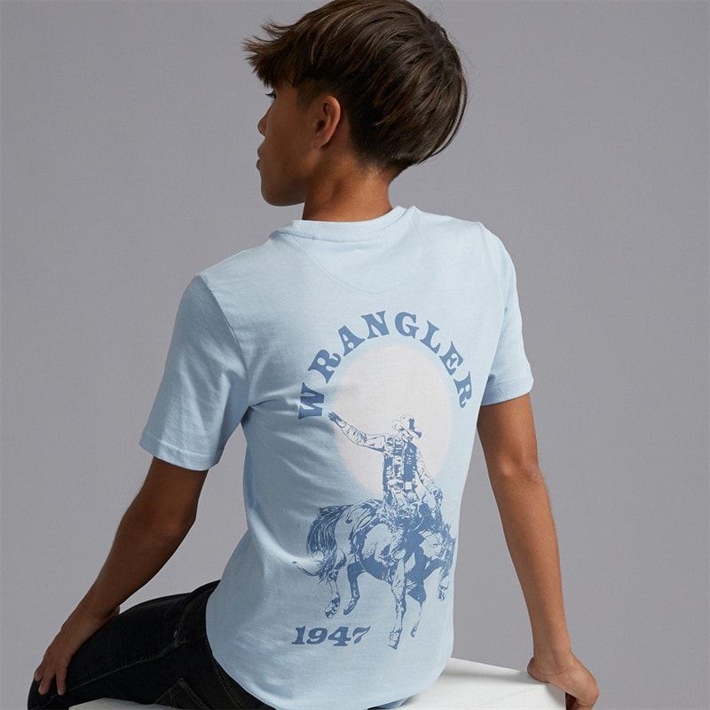 Wrangler Boys Wrancher T-Shirt Niagra Mist