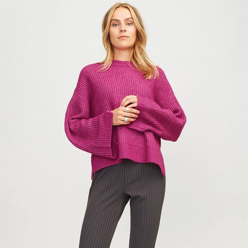 JJXX Womens Sigga Crew Neck Jumper Fuchsia Red