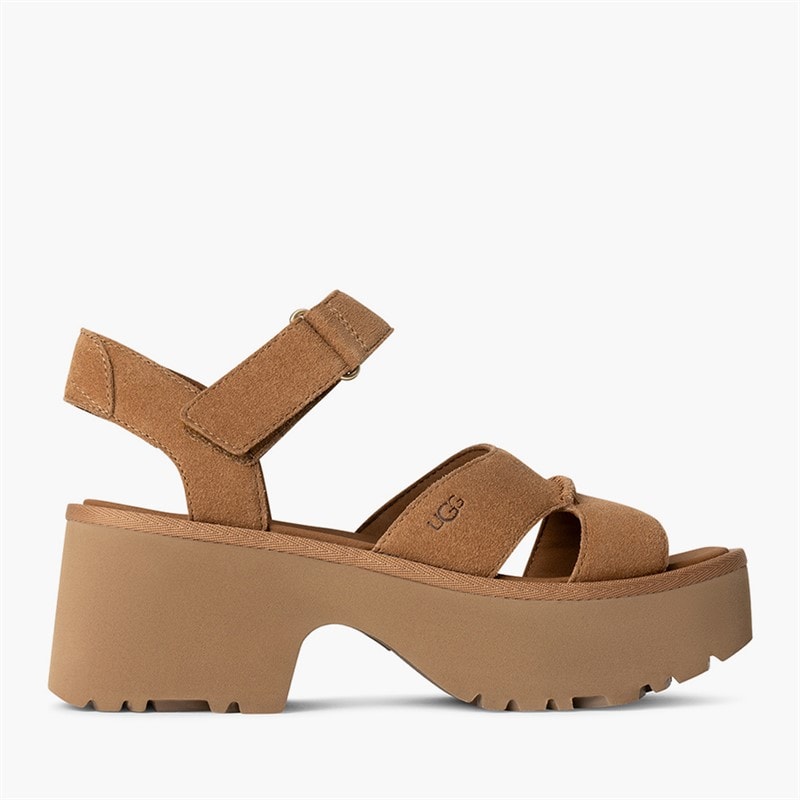 UGG® Womens New Heights Ankle Strap Sandals Chestnut