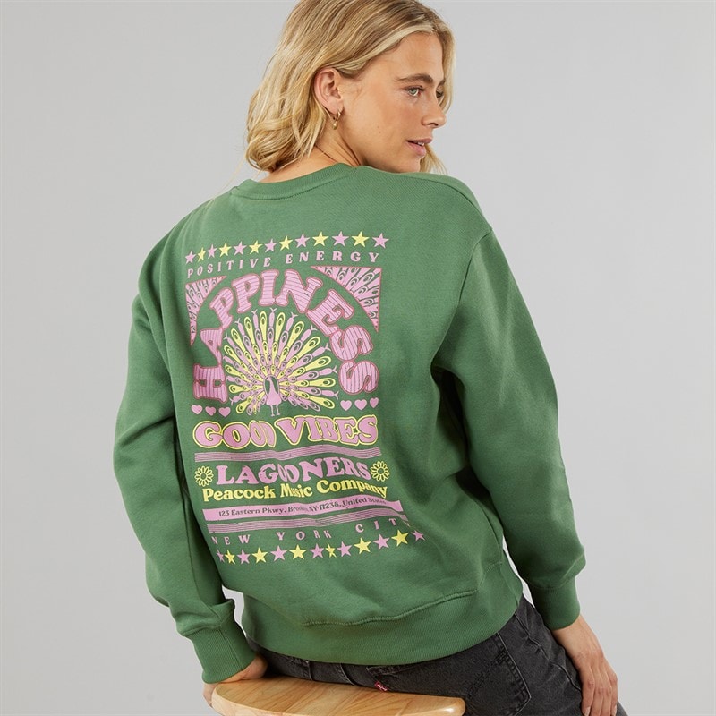 Lagooners Womens Happiness Sweatshirt Khaki