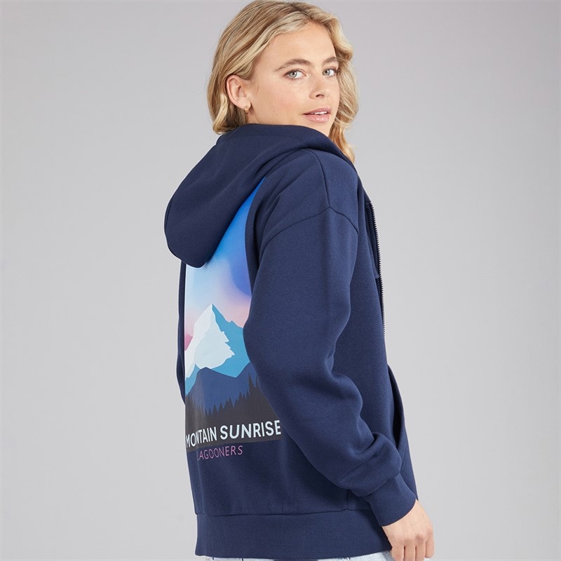 Lagooners Womens Curlew Ridge Zip Through Hoodie Navy