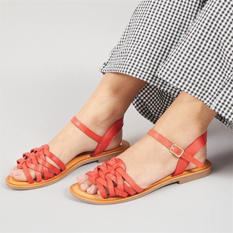 Lagooners Womens Sophia Sandals Coral Leather