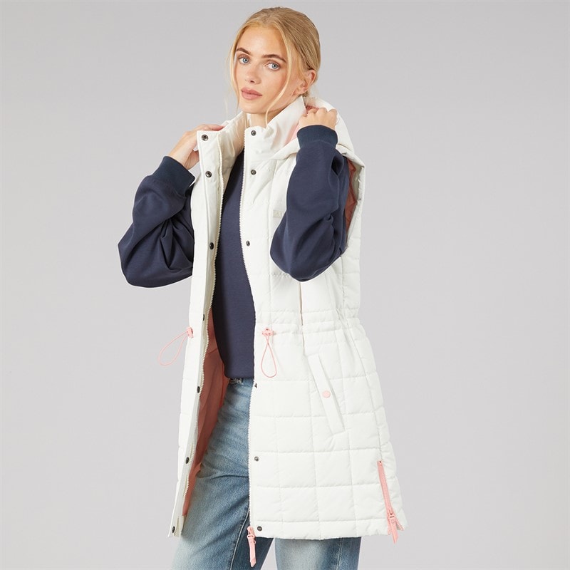 Lagooners Womens Varna Long Gilet Ecru