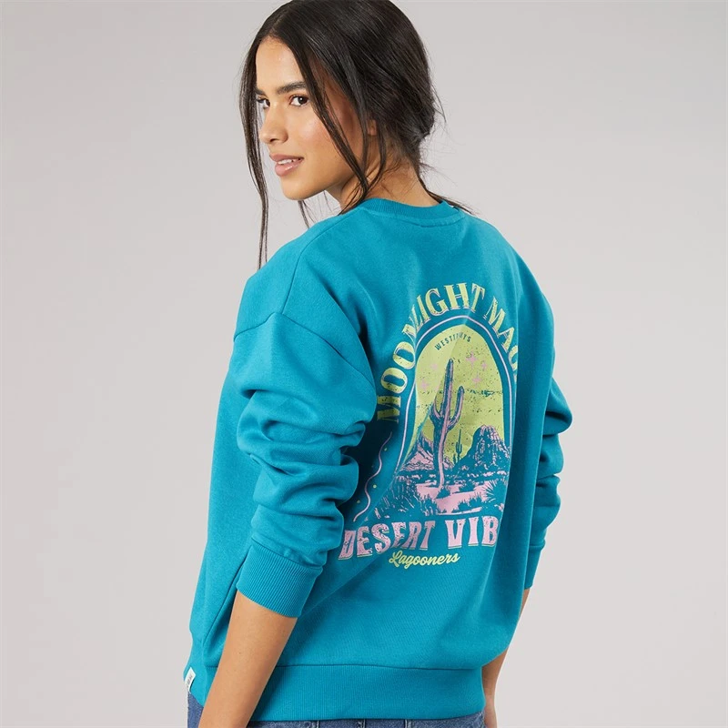 Lagooners Womens Marshmere Graphic Sweatshirt Bluebird
