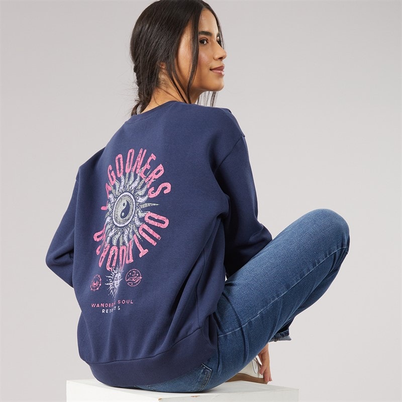 Lagooners Womens Fogmere Graphic Sweatshirt Navy