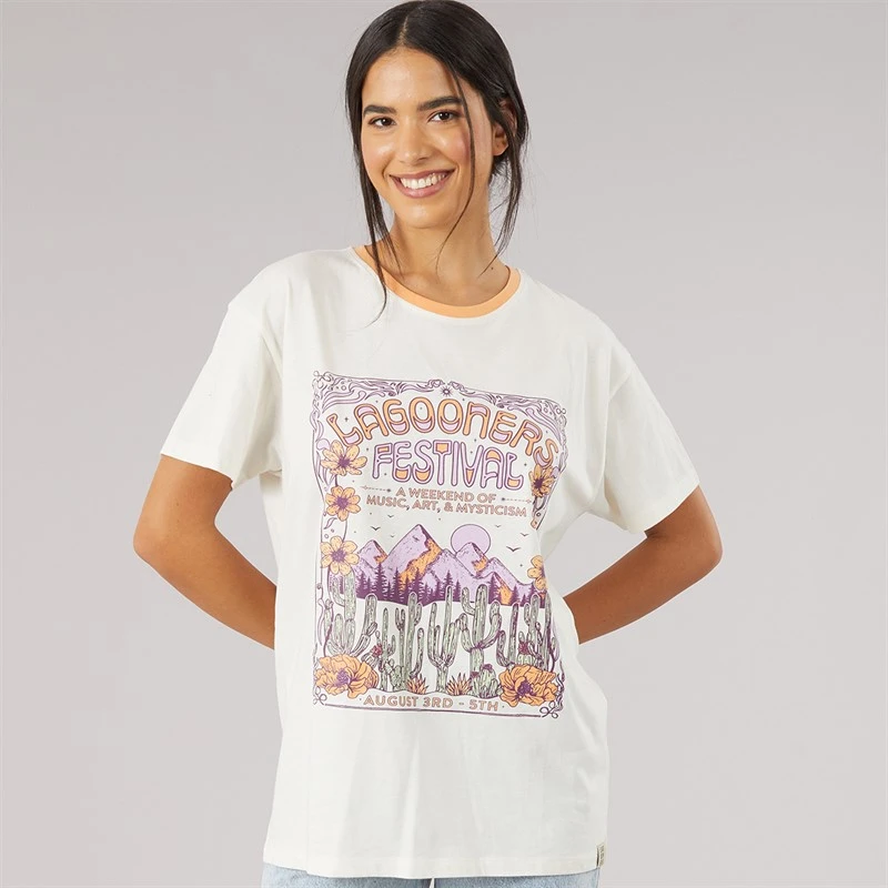 Lagooners Womens Rowan Oversized T-Shirt Ecru