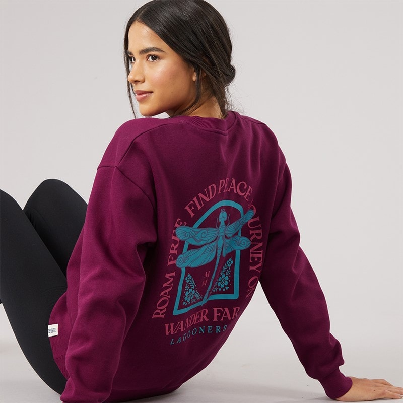 Lagooners Womens Thistleby Graphic Sweatshirt Dark Purple