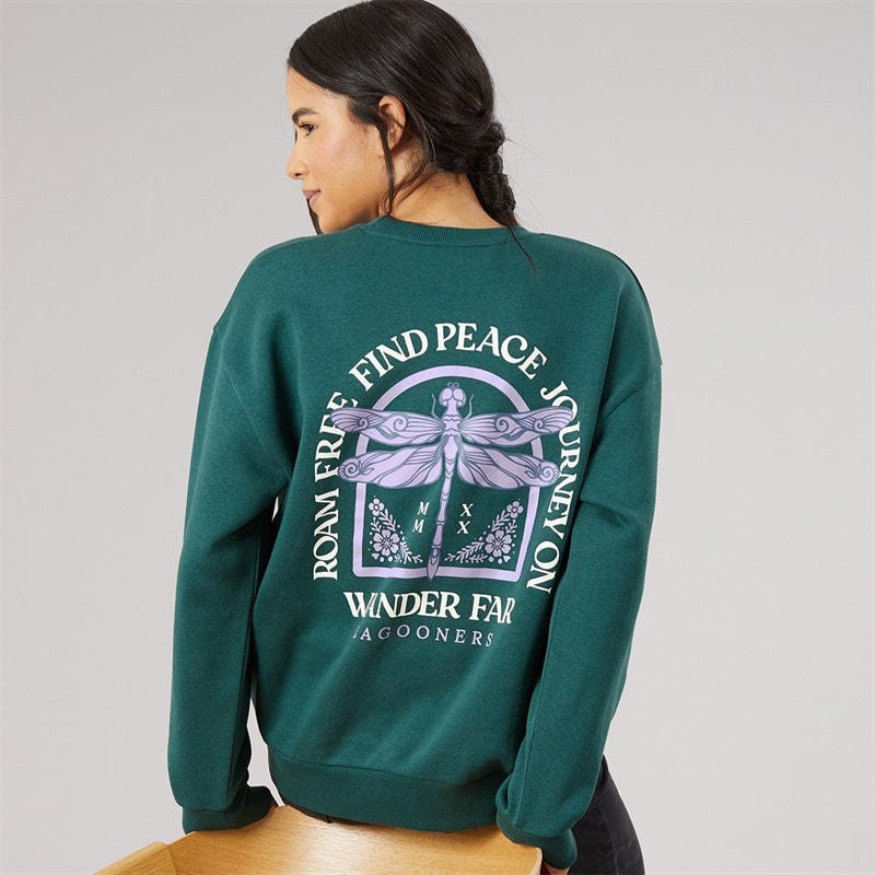 Lagooners Womens Thistleby Graphic Sweatshirt Deep Sea