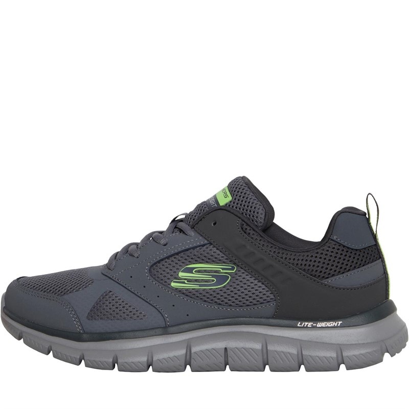 SKECHERS Mens Track Syntac Trainers Charcoal