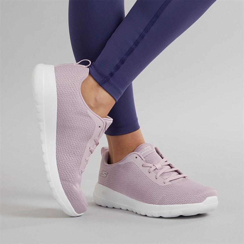 SKECHERS Womens Go Walk Joy Aurelia Trainers Mauve/White