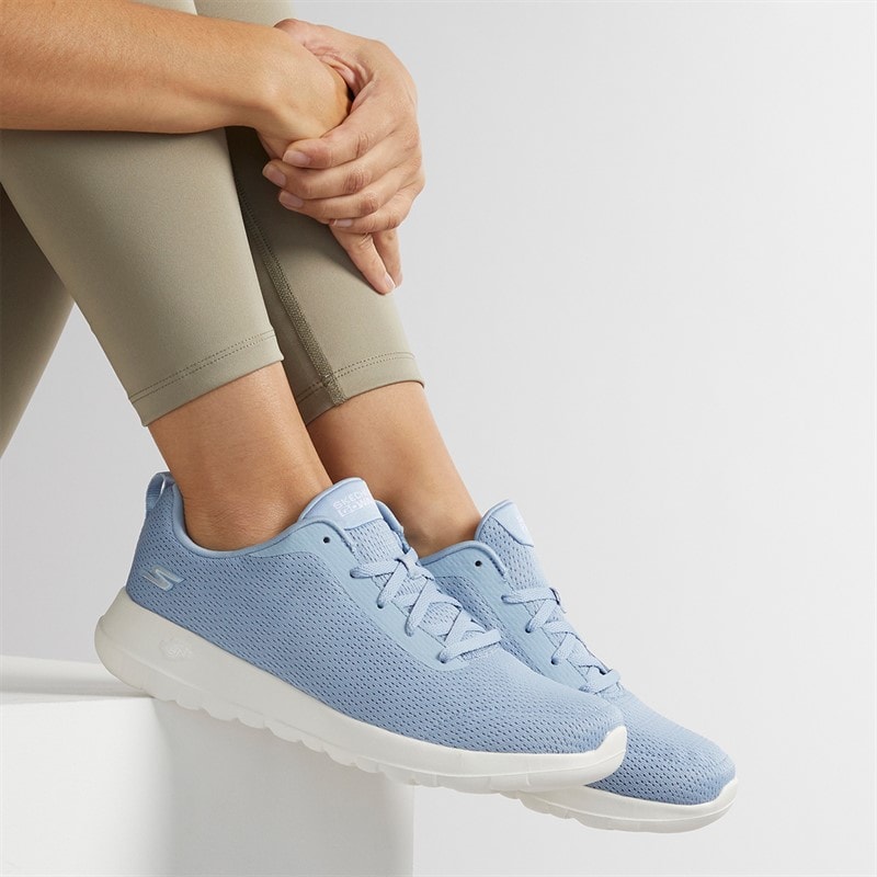 SKECHERS Womens Go Walk Joy Aurelia Trainers Light Blue/White