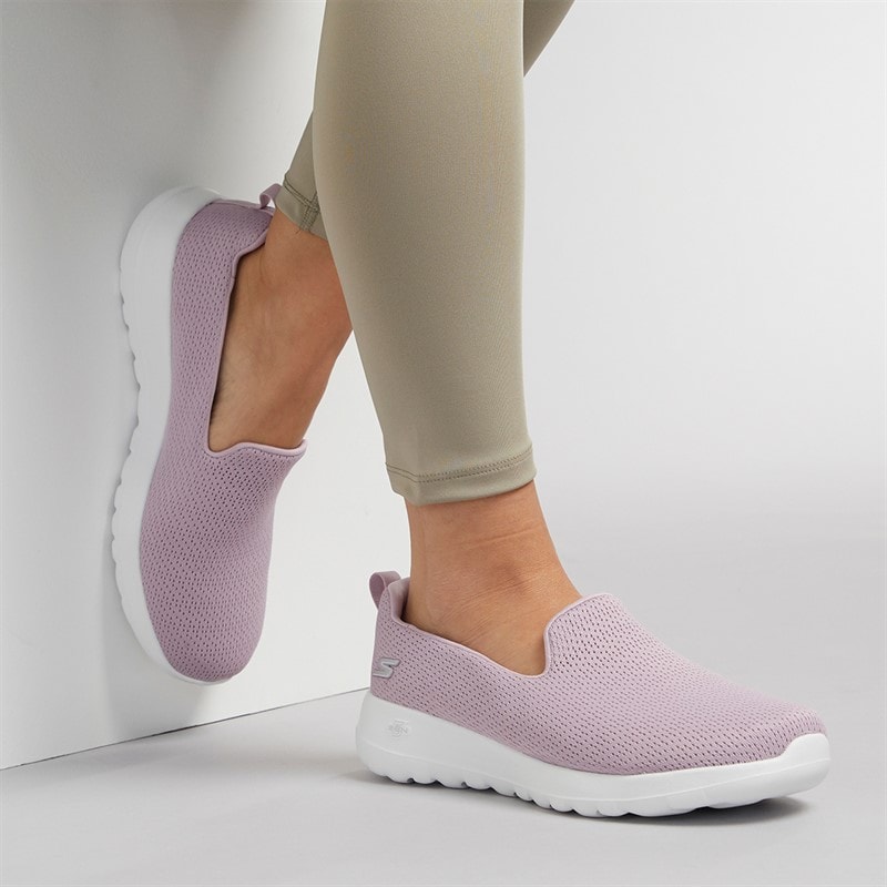 SKECHERS Womens Go Walk Joy Jaylene Trainers Mauve/White