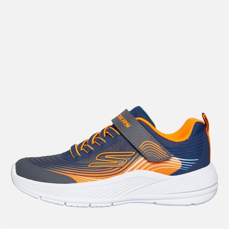SKECHERS Boys Microspec Advance Trainers Navy/Orange