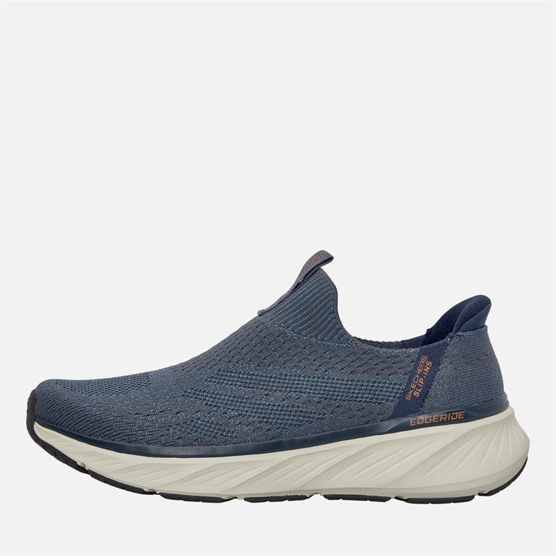 SKECHERS Mens Slip-Ins Relaxed Fit Edgeride Commissioner Trainers Navy/Orange