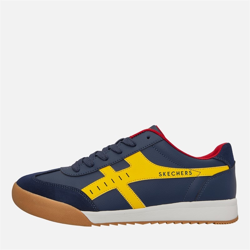 SKECHERS Mens Zinger Manzanilla Totale Trainers Navy/Yellow
