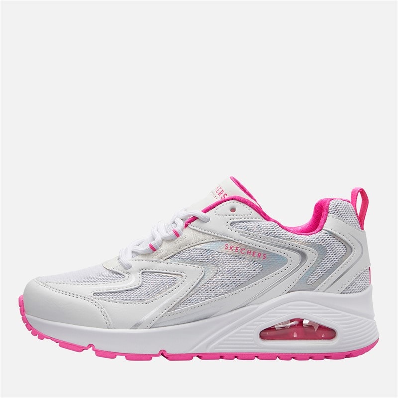 SKECHERS Junior Girls Uno So Wavy Skech-Air Trainers White/Pink