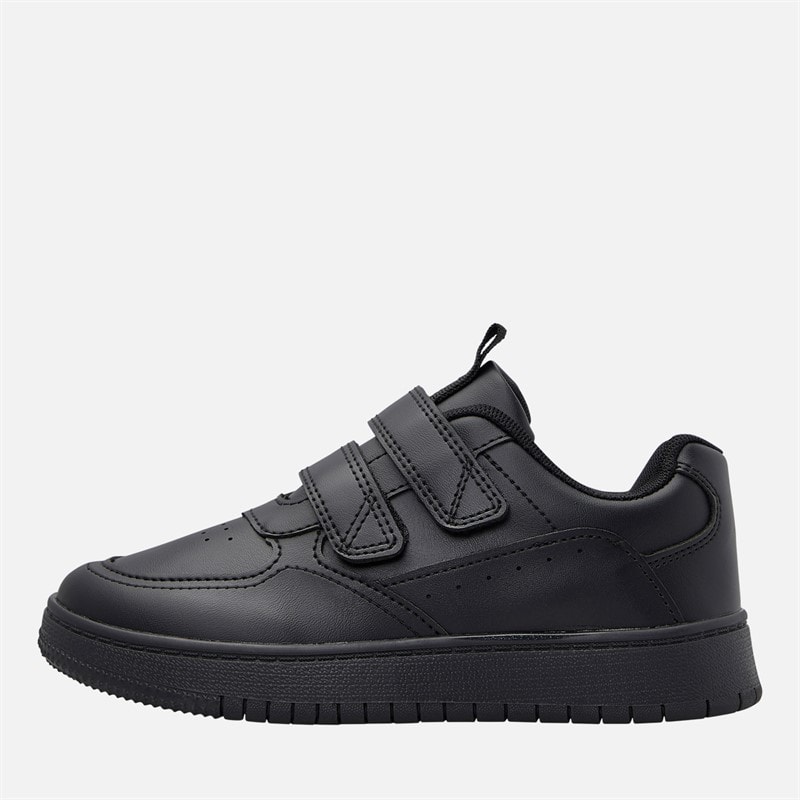 Mad Wax Junior Boys Dual Strap Trainers Black Pu