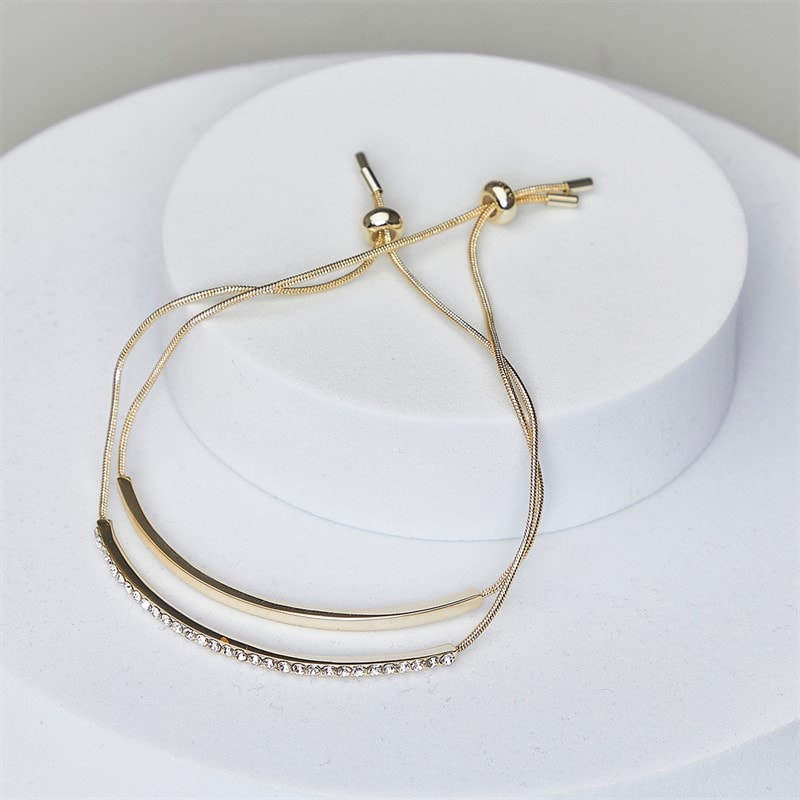 RADLEY Womens Stone Set And Smooth Friendship Two Pack Bracelets 18ct Gold Plated