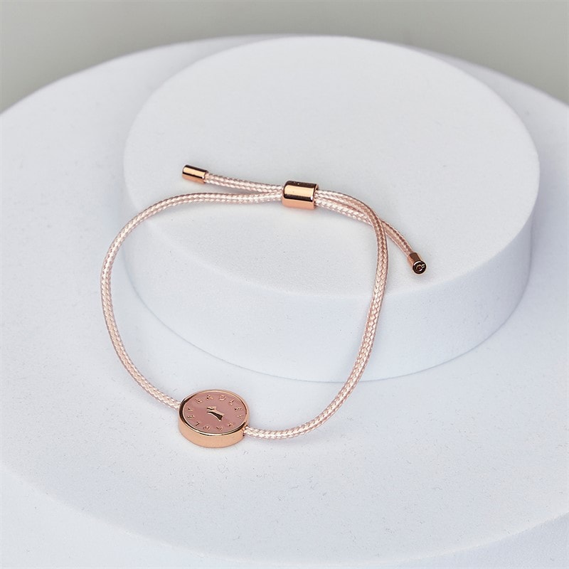 RADLEY Womens Friendship Bracelet With Pink Enamel Charm 18ct Rose Gold Plated