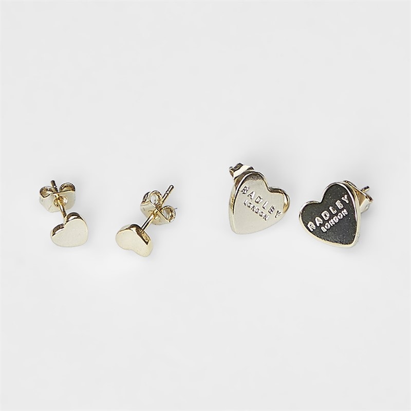 RADLEY Womens 18ct Gold Plated Heart Twin Pack Earrings