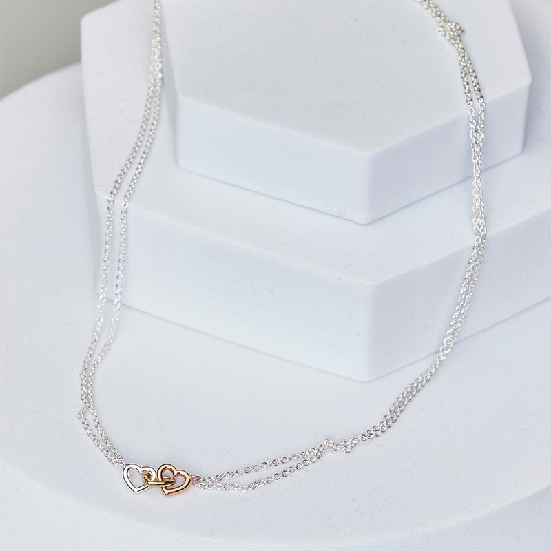 RADLEY Womens Triple Plated Heart Charm Necklace Gold Plated/Rose Gold Plated/ Silver