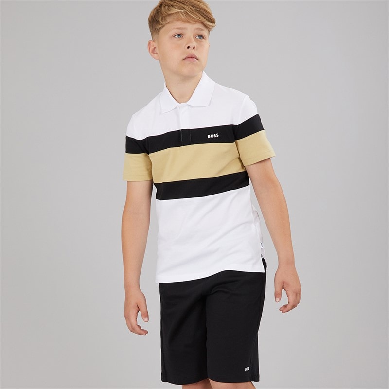 BOSS Boys Polo Shirt And Bermuda Shorts Set Black