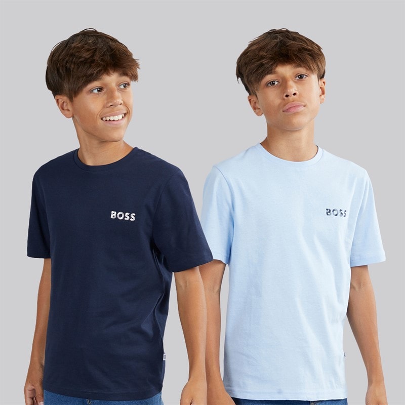 BOSS Boys Two Pack T-Shirts Navy/Pale Blue