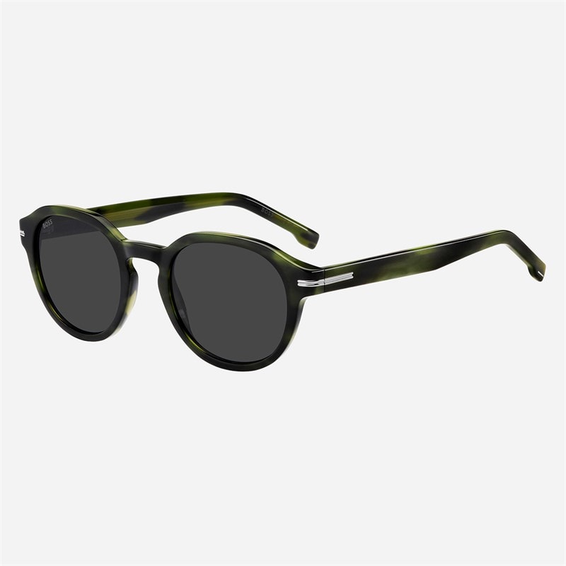 BOSS Mens Rectanular Sunglasses Green Horn