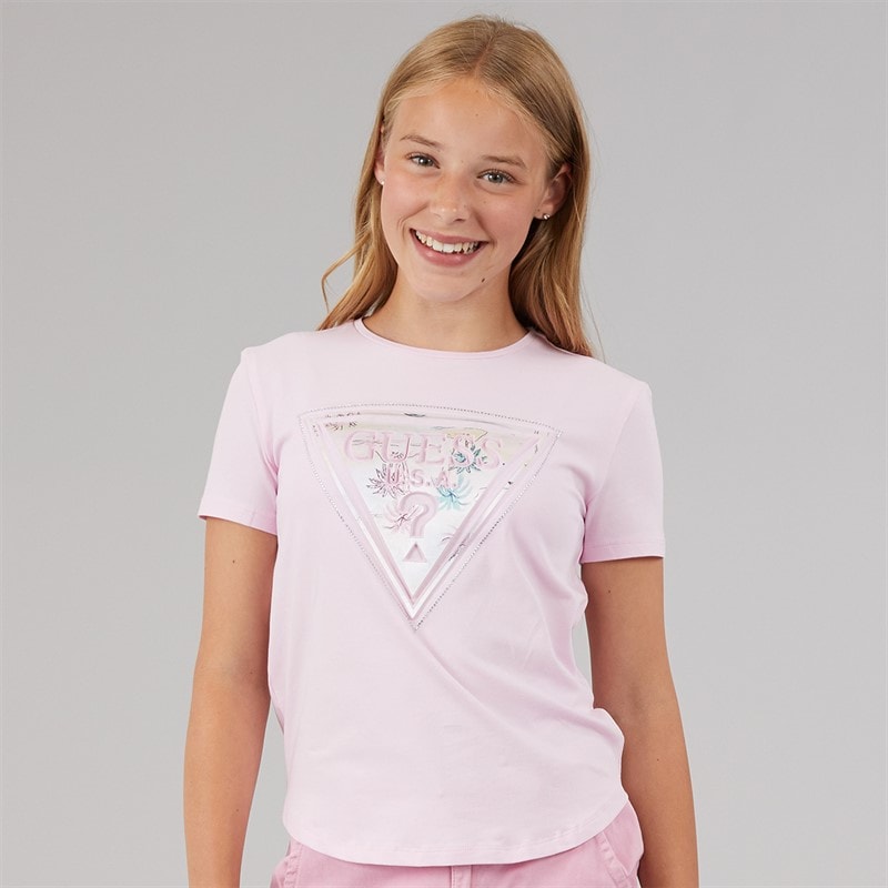 Guess Girls High Low T-Shirt Taffy Rose